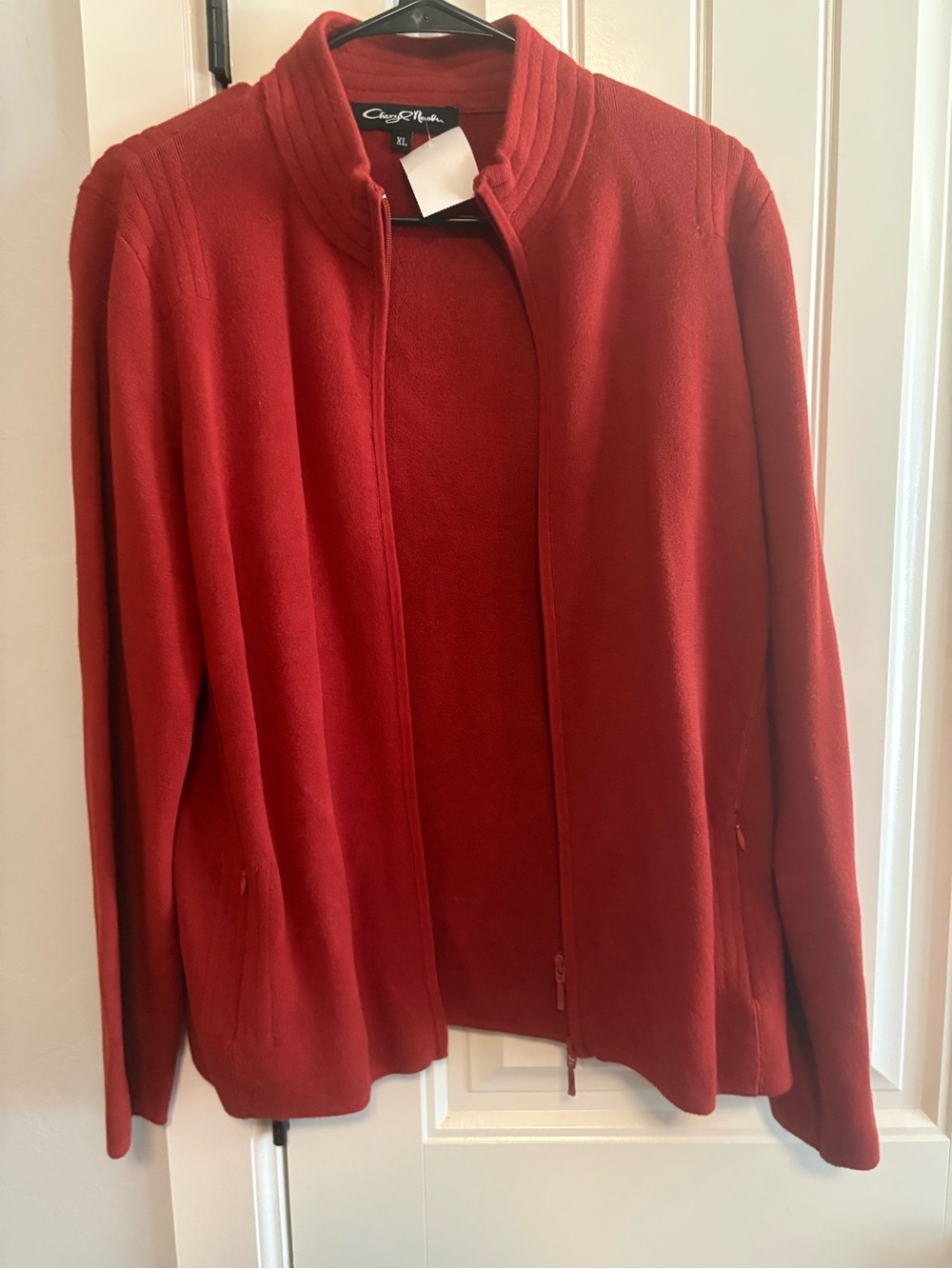 Red Zip-Front Fleece Jacket